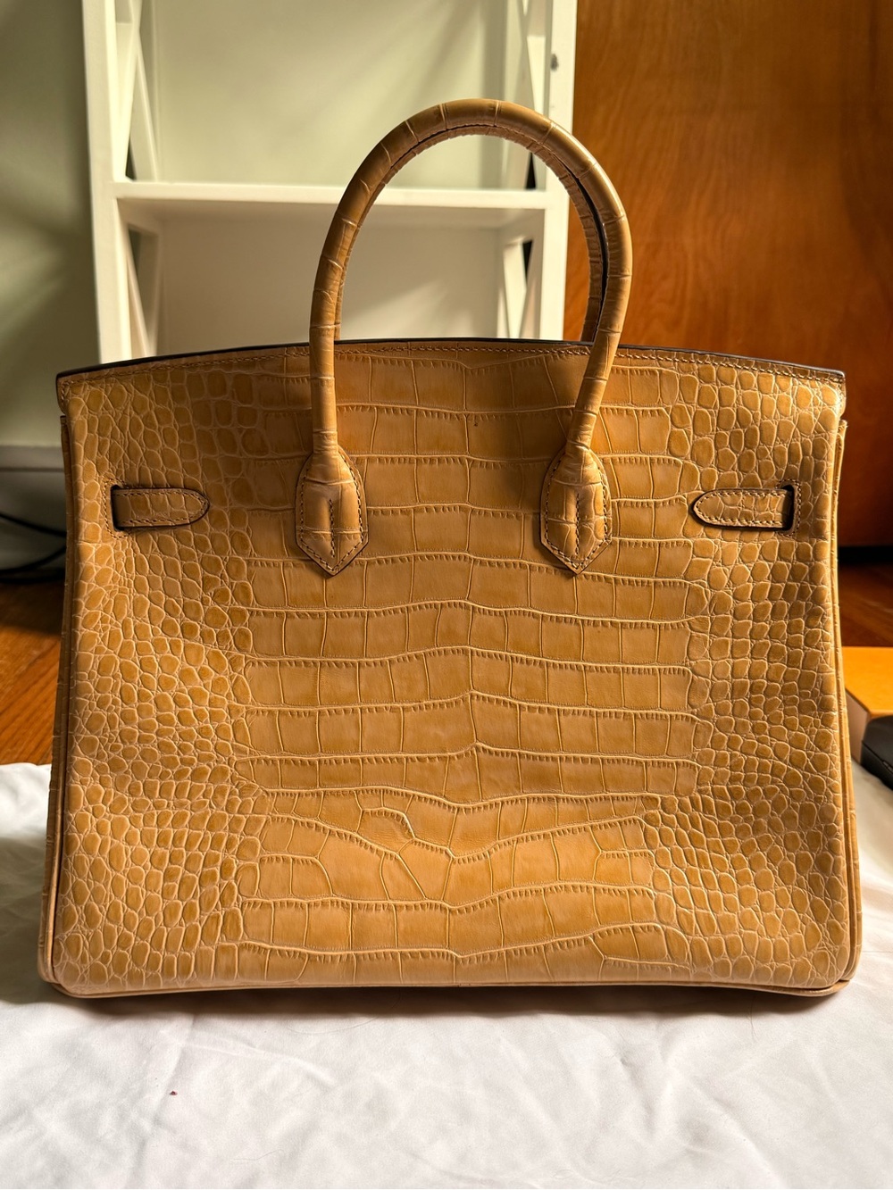 Hermès Birkin 30 Jaune Ambre alligator leather palladium hardware - Picture 2 of 11